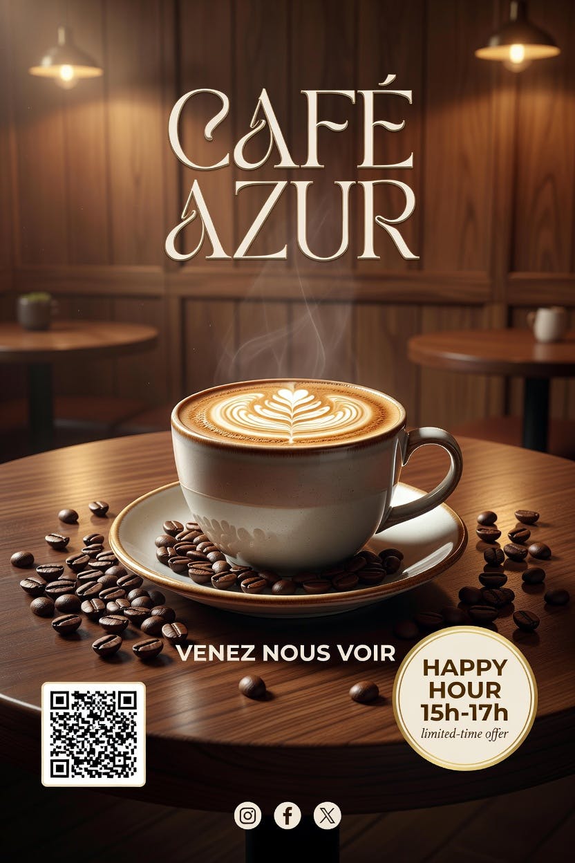 Poster café créé avec l'IA
